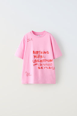 T-SHIRT WITH SLOGAN - Zara фото 4