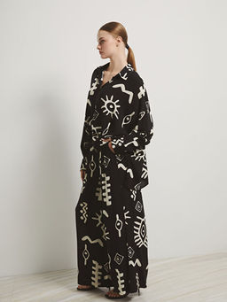 Beli Lastikli Desenli Geni? Pa?a Kad?n Pantolon