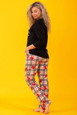 Костюм женский, цвет бежевый черный красный