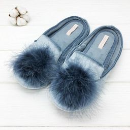 Тапочки Пушистики синие