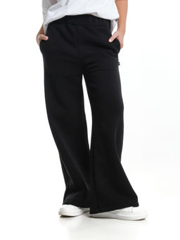 Брюки для девочки с карманами утепленные с начесом классические 22-7347 черный - Mini maxi фото 10