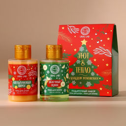 Подарочный набор новогодний женский Уют и тепло: гель для душа и пена для ванны, 2?100 мл, URAL LAB