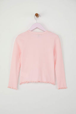 Pembe-Mavi 2li K?z Cocuk 100% Pamuk Duz Bisiklet Yaka Regular Orme T-Shirt TKDAW26TS00001 - Trendyolmilla фото 12
