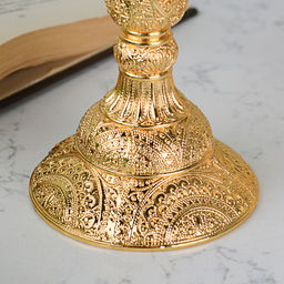 Подсвечник 2 штуки набор золото резное 9 см / 300G /уп 48/