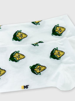 Цена за 5 пар! Носки мужские белые с рисунком в виде кукурузы - Mark formelle фото 4