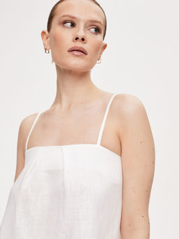Льняной топ на бретелях 422.010407/Белый - Seven senses фото 7