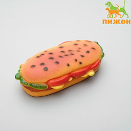 Игрушка пищащая Бутерброд для собак, 13 см