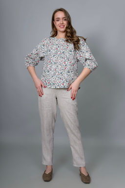 Блуза лен 70%, хлопок 30%