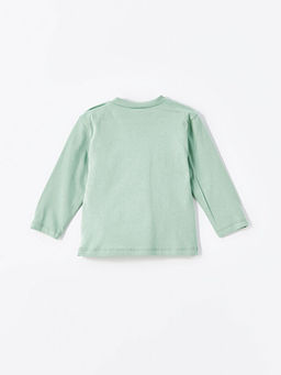 Bisiklet Yaka Uzun Kollu Bask?l? Erkek Bebek Sweatshirt