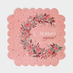 Цена за 5 шт. Коробка для кондитерских изделий новогодняя с пластиковой крышкой «С Новым годом», 21×21×3 см