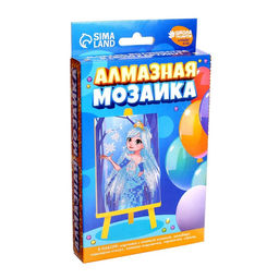 Алмазная мозаика с частичным заполнением на подставке для детей «Снежная принцесса», 10×15 см