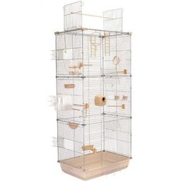 Клетка д/птиц Редпл. ЛОРА-3 разборн., 3 секции, шаг прута 13мм, 58*40*h126см, 4612беж-хром