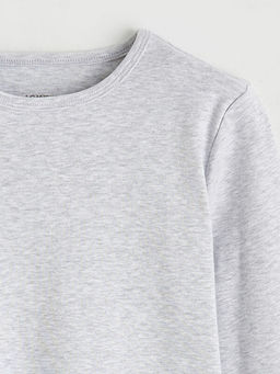 Uzun Kollu Bisiklet Yaka K?z ?ocuk Ti??rt