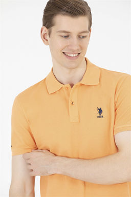 U. S. Polo Assn Мужская оранжевая базовая футболка с воротником-поло - U.s. polo assn фото 11