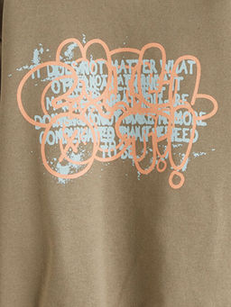 Bask?l? Erkek ?ocuk Sweatshirt