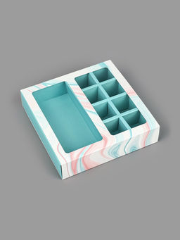 Цена за 5 шт. Коробка под 8 конфет и шоколад с ячейками, кондитерская упаковка, «Флюид» 18×18×4 см