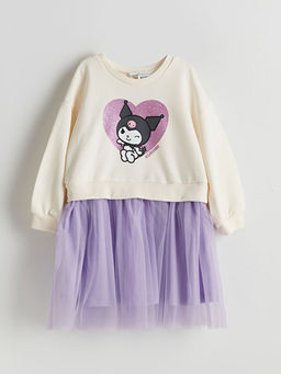 T?t?l? Bask?l? K?z ?ocuk Elbise