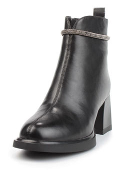 04-M3-840 BLACK Ботильоны зимние женские (натуральная кожа, натуральный мех)