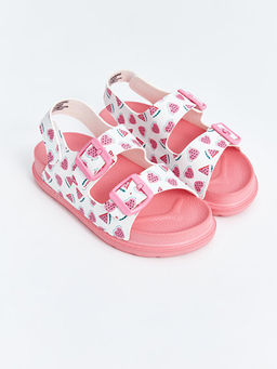 C?rt C?rtl? Bask?l? K?z ?ocuk Sandalet