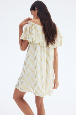 Vestido off-the-shoulder en tejido jacquard - H&m фото 5