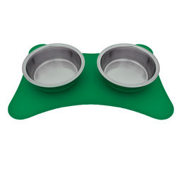 Двойная миска, зеленая, "Харо" 600 мл AENSTD-01