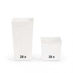 Кашпо напольное Ротанг со вставкой (270*270*520мм) М6826 белый - Альтернатива фото 6