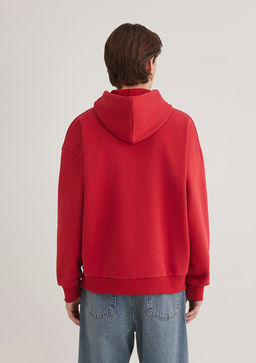 Mavi Logo Bask?l? Kapusonlu K?rm?z? Sweatshirt  фото 5