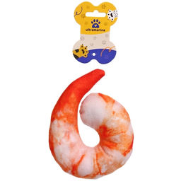 Цена за 3 шт. Игрушка для щенков, собак мелких и средних пород "Креветка", с пищалкой, 15*4см (лейбл)