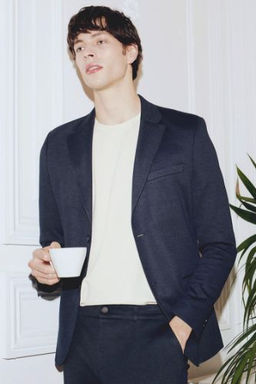 Modern Fit Dugmel? Astarl? Basic Duz Blazer Ceket