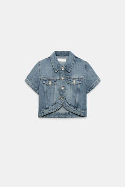 CAMISA CROP DENIM TRF ASIM?TRICA / Azul - Zara фото 5
