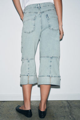 ZW COLLECTION MID-WAIST CAPRIS JEANS - Zara фото 3