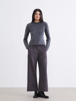 Bisiklet Yaka Kad?n T?yl? Triko Kazak