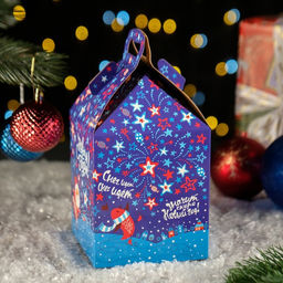 Цена за 5 шт. Коробка подарочная складная Фейерверк 12 х 12 х 17 см - Simaland фото 2