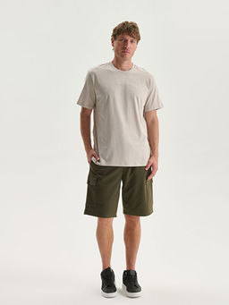 Bisiklet Yaka Bask?l? Penye Erkek Ti??rt