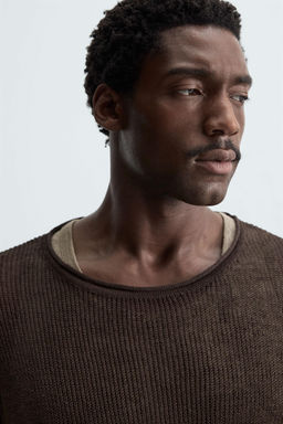 LINEN BLEND TEXTURED SWEATER - Zara фото 6