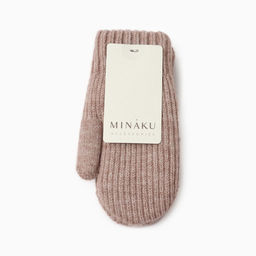 Варежки детские MINAKU, коричневые, 19 см