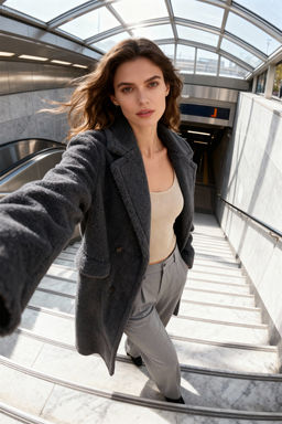 Antrasit Kurklu Kruvaze Regular Uzun Pelus Kaban TWOAW26KB00020 - Trendyolmilla фото 12