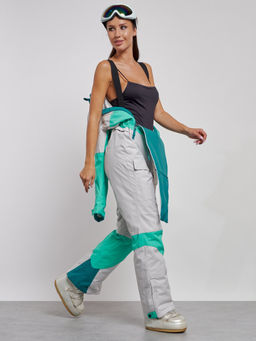 Горнолыжный комбинезон женский зимний зеленого цвета 2320Z