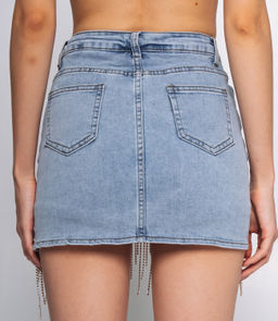 Джинсовая юбка-шорты #КТ6699 (1), голубой - Dommod фото 3
