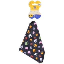 Цена за 4 шт. Ошейник с банданой для кошек и собак мелких пород "Стильный БРО", принт лапки, рL, 24,5*16см (лейбл)