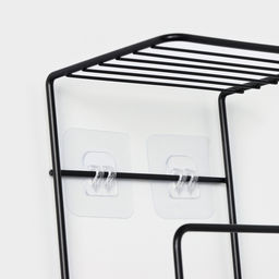 Держатель для полотенец с полкой, 15.5×12.5×33.5 см, чёрный