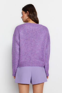 Ekru Genis Kal?p Yumusak Dokulu Basic Triko Kazak TWOAW23KZ00185 - Trendyolmilla фото 21