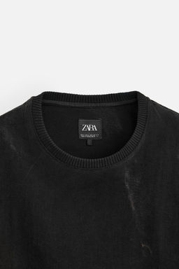 CROPPED FIT DENIM T-SHIRT - Zara фото 9