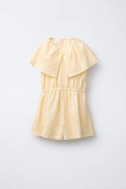 RUFFLED 100% LINEN PLAYSUIT