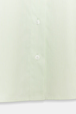 CAMISA OVERSIZE POPEL?N RAYAS / Verde/Blanco