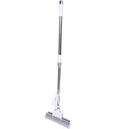 Швабра с губкой ПВА металлическая ручка 90-110 см(отжим двойной ролик, насадка 27см)