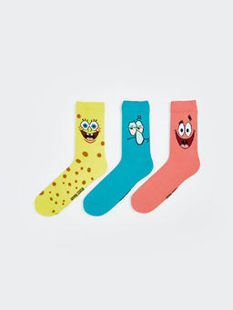 S?nger Bob Bask?l? Erkek Soket ?orap 3l?