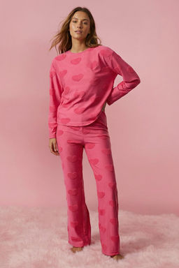 Trendyolmilla Pembe Kalpli Orme Pijama Tak?m? THMAW25PT00086  фото 12