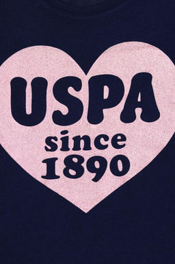 Футболка U.s. Polo Assn для девочек темно-синяя  фото 9