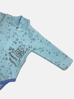 Костюм футер: чепчик, боди, штаны, арт.dA2-KS153-ITnk, голубой звезды - Мамин малыш фото 3